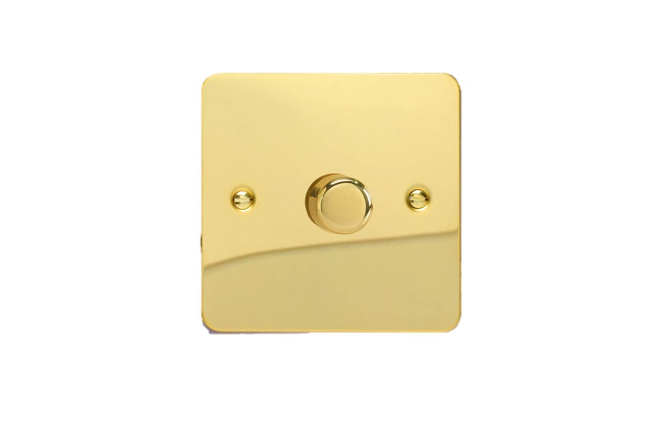 HFV3 Varilight Ultra Flat Plate Polished Brass 1 gang 400w Dimmer Switch