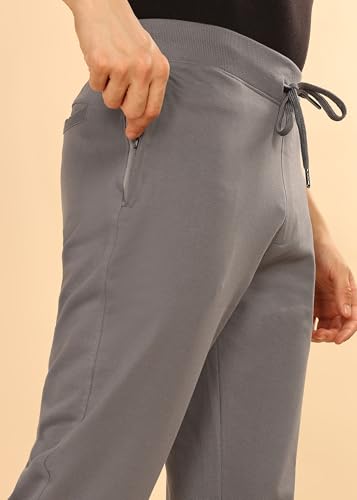 Image of Force NXT Men's Super Combed Cotton Rich French Terry Fabric Solid Joggers | Active Joggers for Men | Comfortable Waistband with Zipper Pocket for Daily Workout