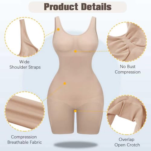 Image of VVX Shorts Bodysuit for Women Tummy Control Shapewear Seamless Sexy Butt Lifting Workout Bodycon One Piece Short Jumpsuit
