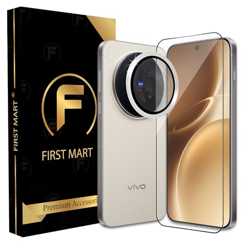 Image of FIRST MART Tempered Glass Camera Lens for Vivo X300 Pro With Installation Kit | Militry-Grade Gorilla Screen Guard & Silver Metal Camera Rings Lens Protector | Edge to Edge Coverage | Silver