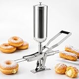 Churro-Maschine, 5-Liter-Manuelle Donut-Füllspritze, Donut-Füllmaschine, Mit 3 Kurzen Und 1 Langen Düse, Einstellbare Füllmenge, Füllgenauigkeit ±1 G, Für Bäckereien, Donut-Läden, Restaurants