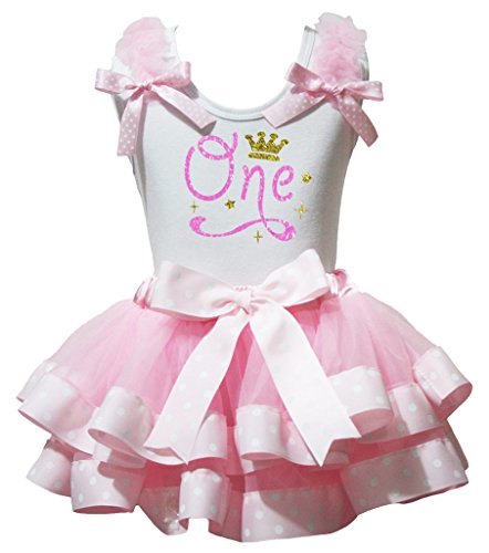 Juego de falda con diseño de lunares Bling One Crown el regalo ideal para celebraciones infantiles