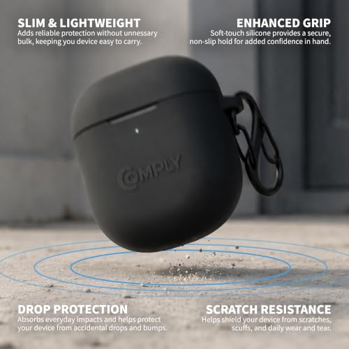 Image of Comply Silicone Protective Case | For Bose QuietComfort II, Ultra & Ultra 2, Soft-Touch Matte, Drop /Scratch Resistant Cover, Wireless Charging Compatible
