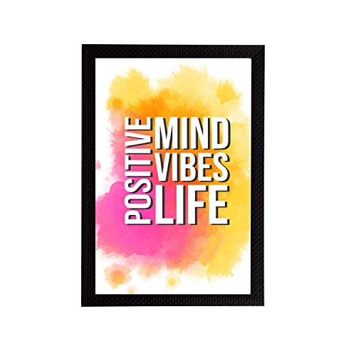 Image of eCraftIndia Positive Mind Vibes Life Motivational Quote Satin Matt Texture UV Art Painting