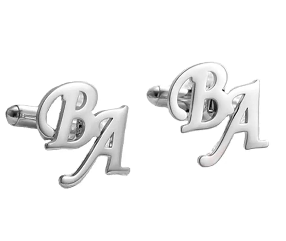 INTESHA Personalized Silver Initial Name Cufflinks for Men, Groom Wedding, Mens Shirt, Letter Custom Cufflinks,Groom Cufflinks (Silver) (B0DHRQX2LH) Amazon Price History, Amazon Price Tracker
