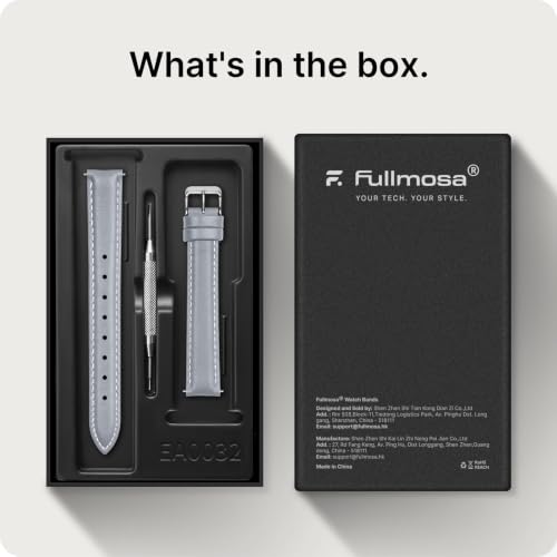 Image of Fullmosa Watch Band, Quick Release Leather Watch Strap Compatible with Samsung Galaxy Garmin for Men Women, Replacement Bands Width 12mm 14mm 16mm 18mm 19mm 20mm 21mm 22mm 24mm
