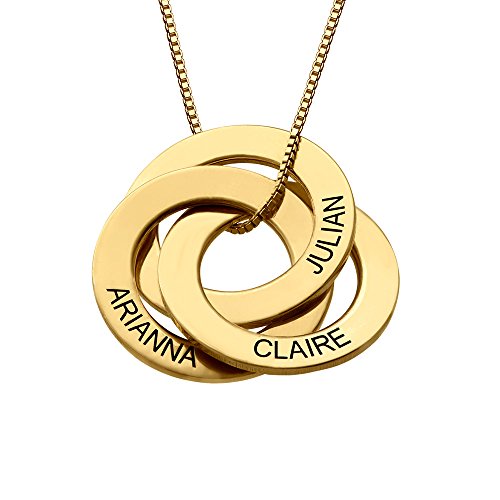 Collier pour elle avec anneaux gravés style russe le cadeau idéal