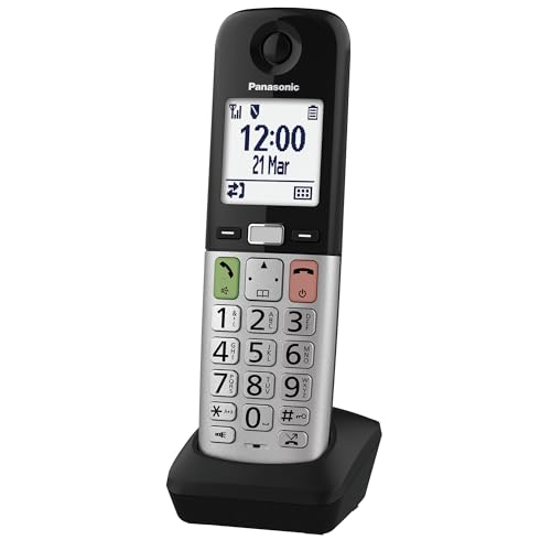 Panasonic KX TGUA40EXB   Combinado Adicional para teléfonos Digitales inalámbricos KX TGU430/KX TGU410, Pantalla LCD, Llamada Favorita, Compatible con audífonos, Unidad Principal requerida,Negro &