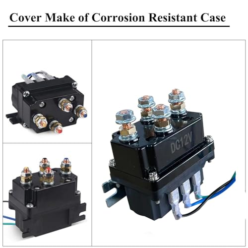 Relais 12V 250A haute capacité avec commande manuelle robuste pour treuil de benne - 5