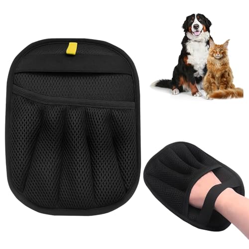 Tierhaarentferner Handschuh für Hunde & Katzen, Fellmagnet Handschuh Doppelseitig mit Anti-Statik Funktion, Haustierhaarentferner, Haarentfernungshandschuh, Wiederverwendbar zur Fellpflege im Alltag