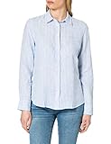 GANT Damen Linen Chambray Stripe Shirt Bluse, Pacific Blue, 34