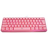 DGG 60% Wired Gaming Keyboard,RGB Backlit Ultra-Compact Mini Keyboard,Waterproof Mini Compact 61 Keys Keyboard, for PC/Mac Gamer, Typist, Travel, Easy to Carry on Business Trip,Pink