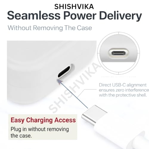 Image of SHISHVIKA Case Cover Compatible for CMF by Nothing Buds Pro 2 / Buds 2 Plus /Buds 2 (White, S - Pin)