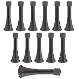 DonYoung 12 Pack Black Spring Door Stops for Bottom of Door 3-1/4”, Wall Door Handle Protector with