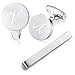 Produktbild HONEY BEAR manschettenknöpfe & krawattennadel Set Initialen Buchstabe Herren Edelstahl Hochzeit Cufflinks Manschettenknopf Silber (V)