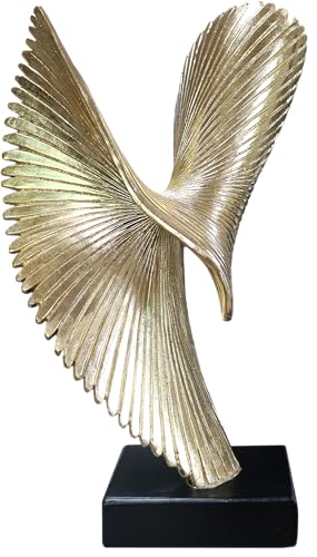 Escultura decorativa de águila moderna abstracta dorada