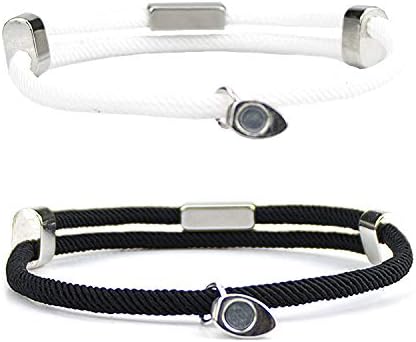 Couple Bracelets 2pcs Magnetic Mutual Attraction Bracelets Handmade Rope Braided Matching Bracelets Boyfriend Girlfriend gift Jewelry