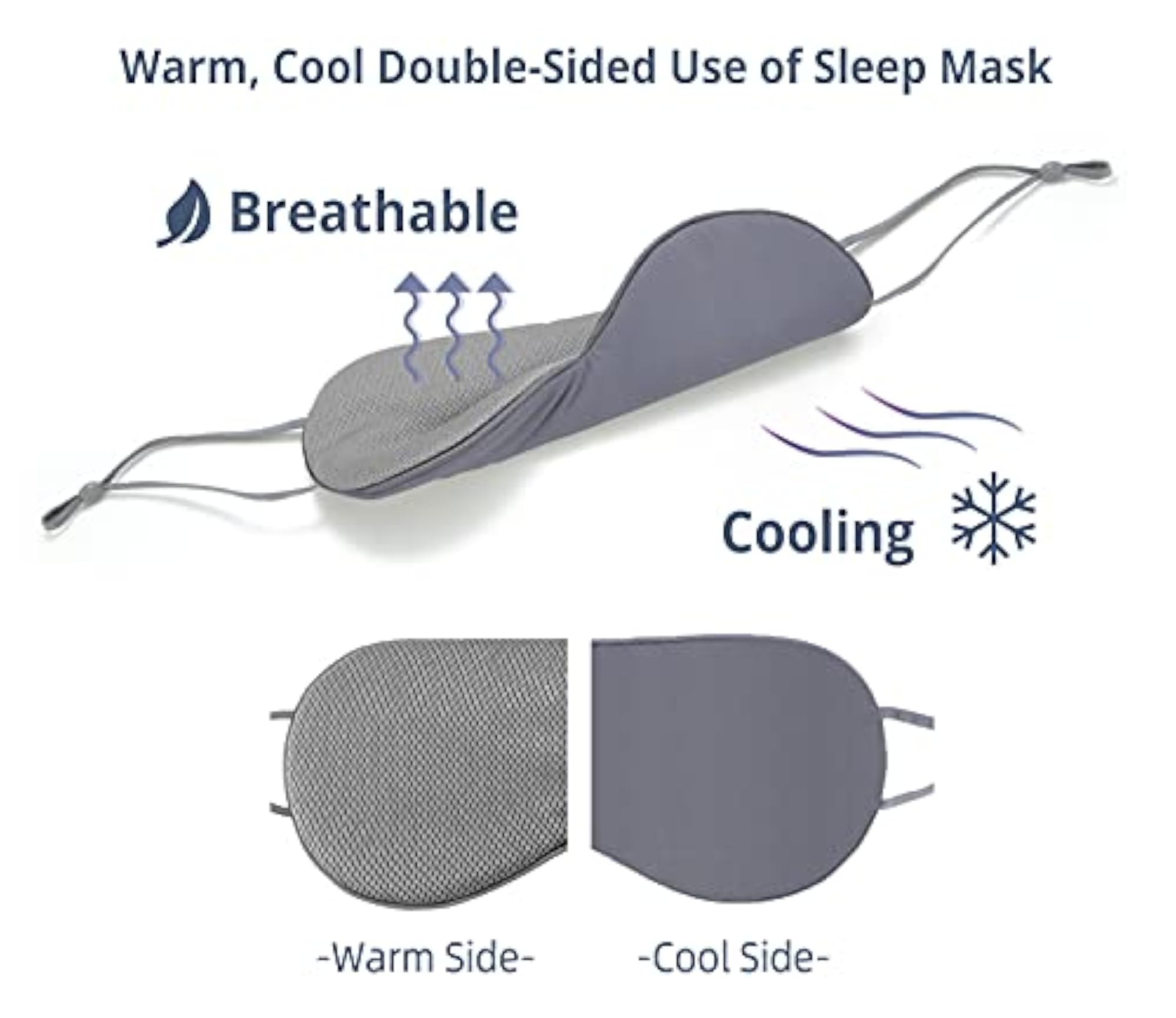 2 Pack Sleeping Masks, Warm & Cool Double-Sided Use