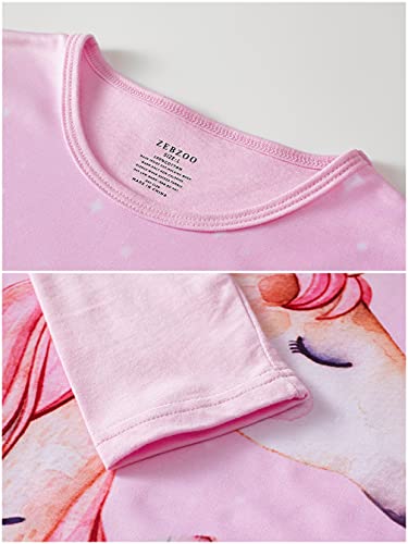 Zebzoo Nightgowns For Girls Unicorn Dress Toddler Kids Pajamas Long Sleeve Night Gown(2-Pack,4-5 Years) #TOP6