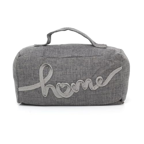 Grey Fabric Door Stop | Rectangle Weighted Door Stopper with Handle | Decorative Indoor Doorstop - Home