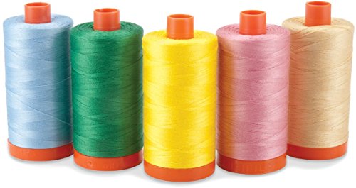 Image of Aurifil A1050-1135 Solid 50wt 1422yds Pale Yellow Mako Cotton Thread