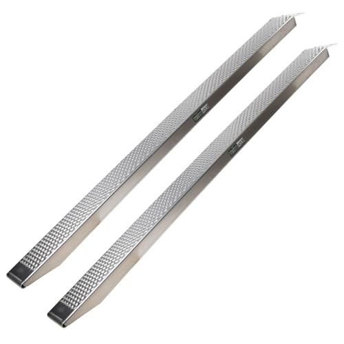 TRUTZHOLM 2 x Auffahrrampe 250 cm Tragkraft 1000 kg Alu grau profiliert vernietetes Blech