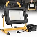 HYPERLITE LED Work Light 5000 Lumen, 50W Waterproof Flood Light, Portable Job Site Worklight with ON/OFF Switch and Power Cord for Garage, Workshop, Car Repairing, Outdoor Lighting