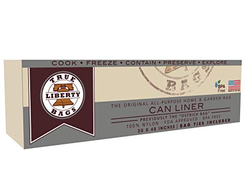 Get Discount Offer True Liberty Bags – Can Liner Bags - 25 Pack - All Purpose Lining 20 – 30 Gallon Food Storage Can - Freezer & Refrigerator - Fish, Meat, Herbs & Poultry – Industrial Strength Food Safe - 30" x 48”