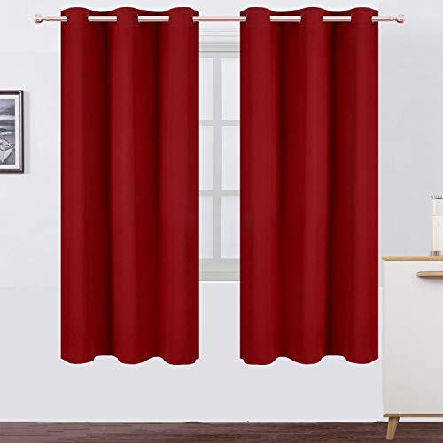 Image of LEMOMO Red Thermal Blackout Curtains /42 x 72 Inch /Set of 2 Panels Room Darkening Curtains for Bedroom