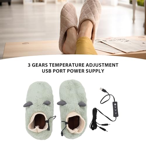 Pantuflas Eléctricas Calefactables con USB Talla 40-41 Verde miniatura 3