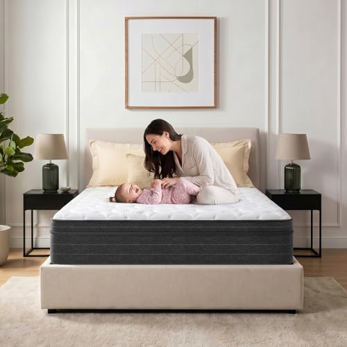 Image of Vesgantti Full Bed Mattress 12 Inch - Cooling Hybrid Single Mattress in a Box for Back Pain Relief - Pocket Spring & Memory Foam | Fiberglass-Free, Medium Firm Feel, CertiPUR-US, 120 Nights Trial