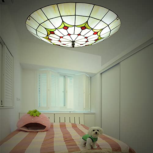 Plafonnier Tiffany encastré pour plafond bas éclairage tamisé vintage