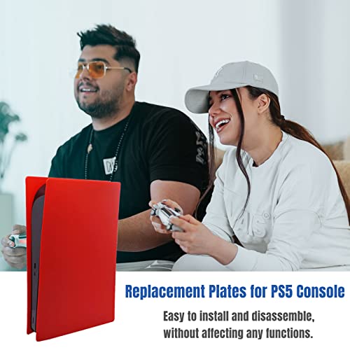 Image of Digital Edition Face Plates Cover Skins Shell Panels for PS5 Console, Accessories for Playstation 5 Protective Shell Replacement Faceplate (Red)