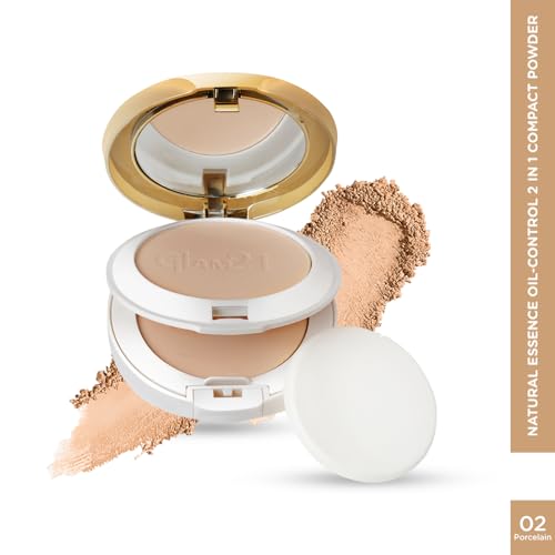 Image of Glam21 Natural Essence Oil-Control 2-in-1 Compact Powder| Long Lasting for Makeup Matte Finish with Vitamin-E| All Skin Type | Porcelain-02