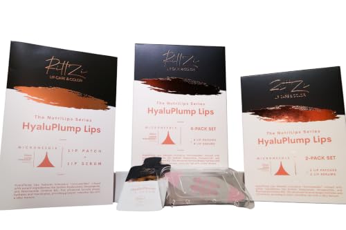 RittZi HyaluPlump Lips – Innovative Two-Step Lip Care System Featuring 800 Self-Dissolving Microneedles made from Sodium Hyaluronate, Niacinamide, and Peptides
