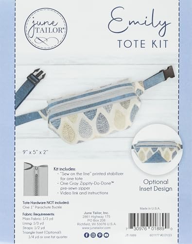 June Tailor Inc Emily Tote Zippity-Do-Done Gray Kits, Grey