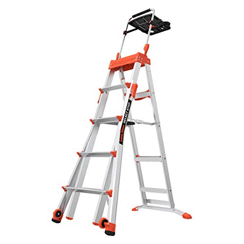 Little Giant Ladders, Select Step with AirDeck Accessory, 5-8 foot, Stepladder, Aluminum, Type 1A, 300 lbs weight rating, (15125-001)