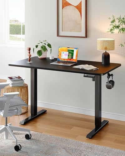 Image of ErGear Whole Piece Standing Desk, 40x24 inch Adjustable Stand Up Desk with Cable Management Tray, Electric Computer Workstation for Home Office, Black, EGESD63B