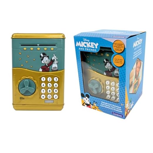 Lexibook Hucha electrónica Disney Scrooge, Efectos de luz y Sonido, 9 Pistas de música Incluidas, Color Azul/Oro, L (JG150SC)