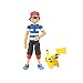 Zking 5Cm Anime Pokemones Trainer Ash Ketchum con Pika Pokemones Figura De Acción Muñecas Juguetes Anime Regalos para Niños