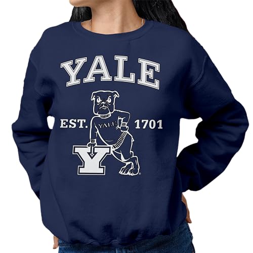 Isaac Morris Limited Yale University Leaning Bulldog Men’s and Women’s Long Sleeve Crewneck Sweatshirt2