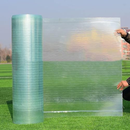 Image of Polycarbonate Roofing Sheet,0.8mm Glassfiber Solid Sheet,Rain-Proof UV Protection Clear Panels,Roofing Canopies Porch Canopy,Lightweight Clear Plastic Sheet,For Greenhouses,Sheds,Carports(0.5x1m)