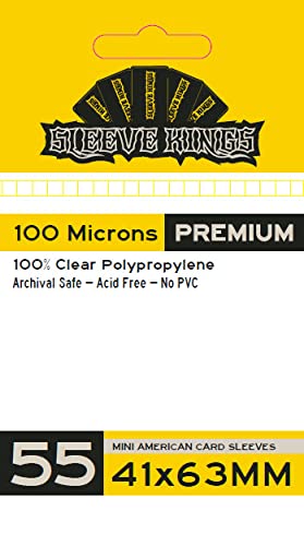 Amazon.com: Sleeve Kings Mini American Card Sleeves (41x63mm) 100 Microns,  Pack of 55 : Toys & Games