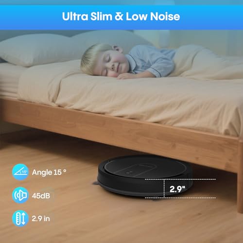 Image of Bagotte Robot Vacuum and Mop,Robot Vacuum Cleaner with Schedule,4 in 1 Robotic Vacuum Cleaner,Ultra Slim,Self-Charging,Wi-Fi /Voice /App,Perfect for Pet /Hard Floors /Carpet