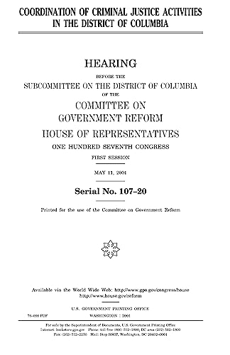 Coordination of criminal justice activities in the District of Columbia