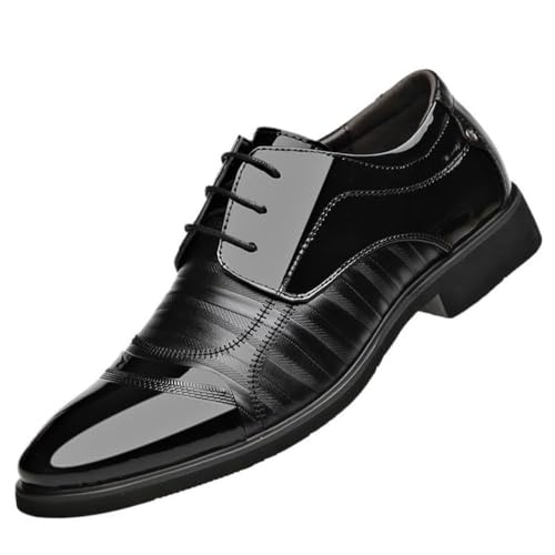 Men's Genuine Leather Oxford Dress Shoes, Classic Lace-Up Wingtip Brogue Business Shoes for Men Comfortable Formal Footwear for Office Wedding and Work