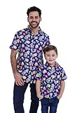 Despicable Me Minions Toddler Boys Matching Family Hawaiian Button Down Shirt Blue, Kids 4T