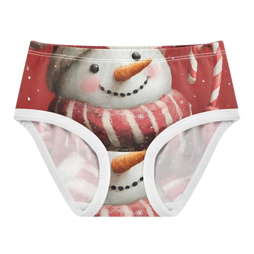 Cute Snowman Christmas Red Panties Little Girl Girls Underwear Toddlers Cotton Animal Briefs Girls Undies 2t