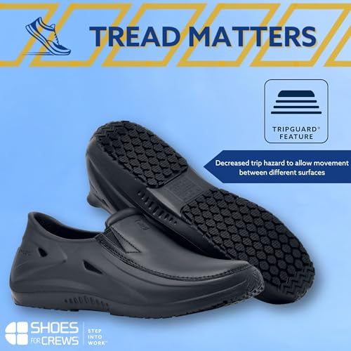 Shoes for Crews MOZO Sharkz II, Men's Work Shoes, Slip Resistant, Water Resistant, Black2