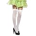 Benefeet Sox Thigh High Socks for Women with Bow Ruffle Mesh Fishnet Long Knee High Stockings Girls Cute Sexy Frilly Sheer Hollow Out See Through Lolita Stockings, White